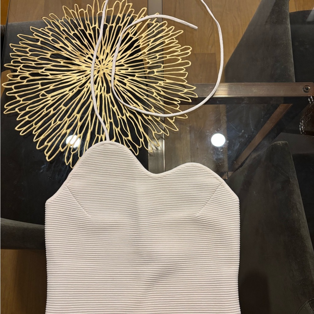 Recto Elegant White Halter Top